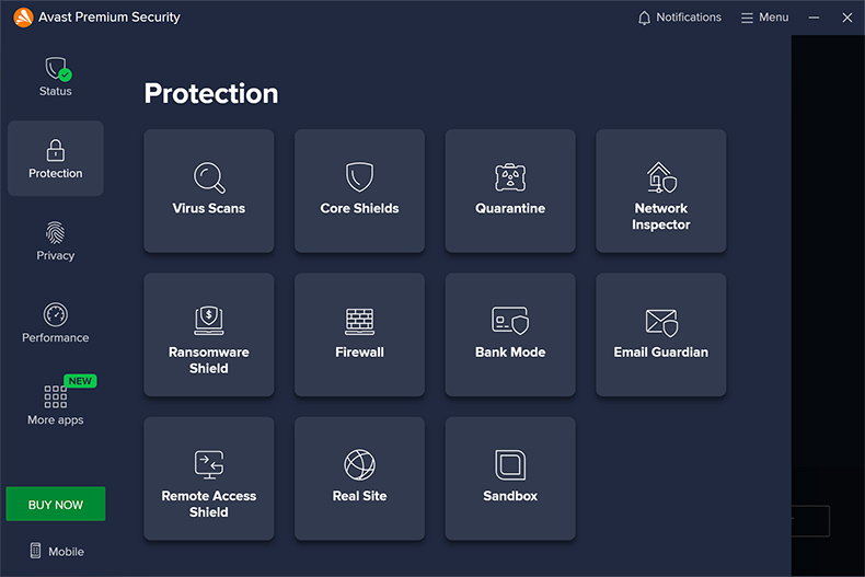 Funkcje ochrony Avast Premium Security
