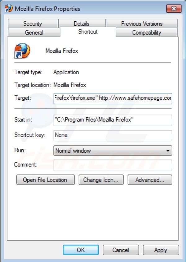 Usuwanie Safehomepage z Mozilla Firefox