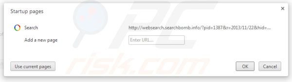 Usuwanie websearch.searchbomb.com  ze strony domowej Google Chrome