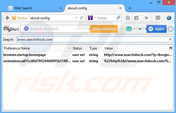 Usuwanie searchshock.com z domyślnej wyszukiwarki Mozilla Firefox