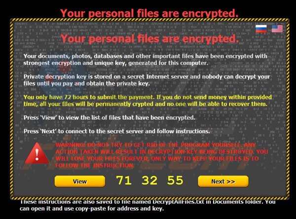 Ransomware Your personal files are encrypted (citroni)