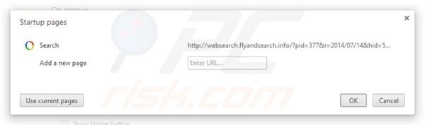 Usuwanie websearch.flyandsearch.info ze strony domowej Google Chrome