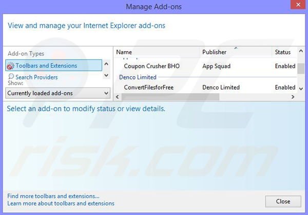 Usuwanie reklam foxydeal z Internet Explorer krok 2