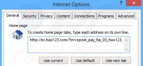 Usuwanie hao123.com ze strony domowej Internet Explorer