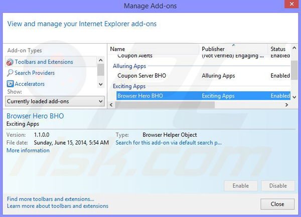 Usuwanie reklam SafetySearch z Internet Explorer krok 2