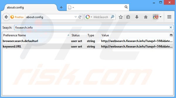 Usuwanie websearch.fixsearch.info z domyślnej wyszukiwarki Mozilla Firefox