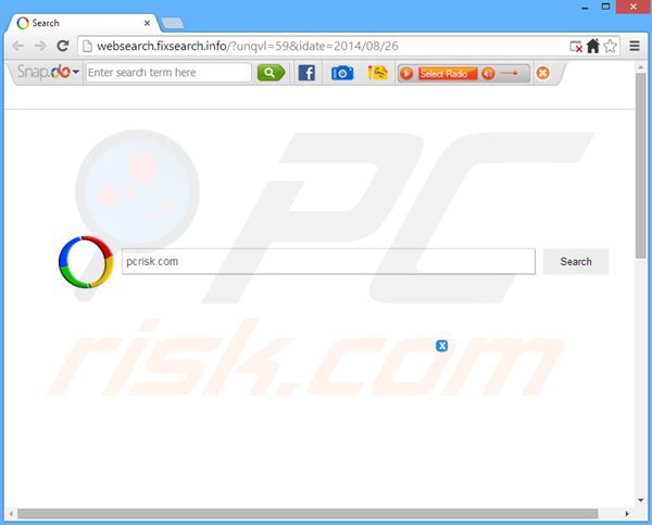 Porywacz przeglądarki websearch.fixsearch.info