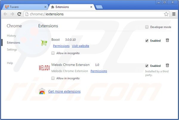 Usuwanie reklam Melodx z Google Chrome krok 2