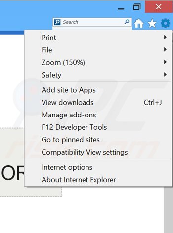 Usuwanie reklam IneedSpeed z Internet Explorer krok 1