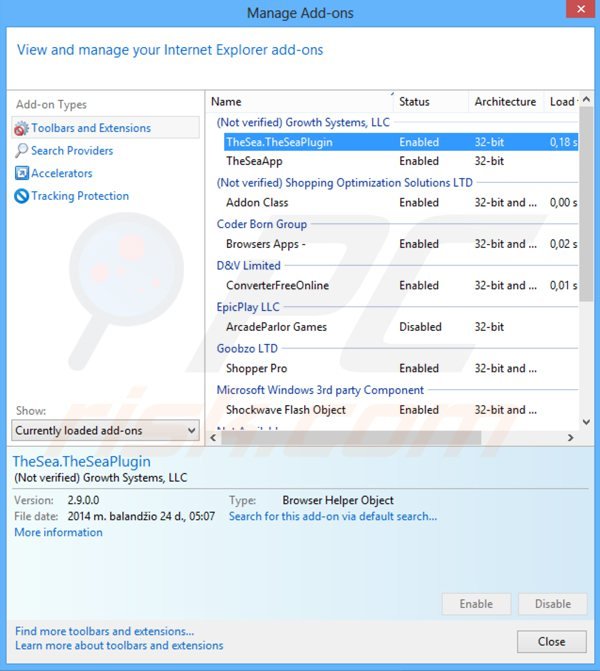 Usuwanie powiązanego adware LookThisUp z Internet Explorer krok 2