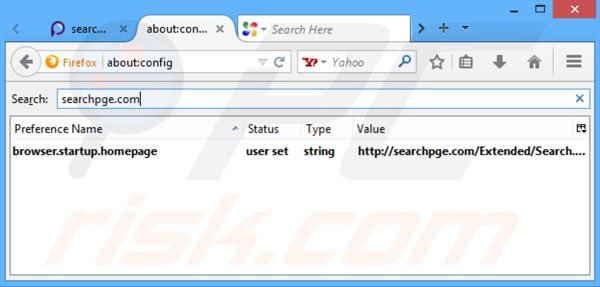 Usuwanie searchpge.com z domyślnej wyszukiwarki Mozilla Firefox