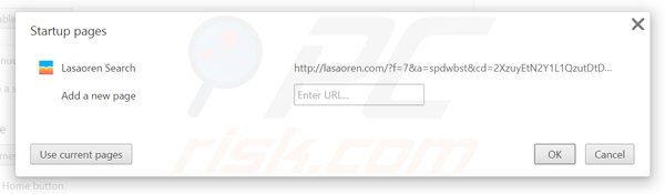 Usuwanie lasaoren.com ze strony domowej Google Chrome