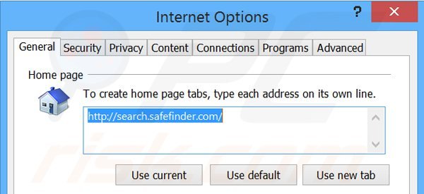 Usuwanie search.safefinder.com ze strony domowej Internet Explorer