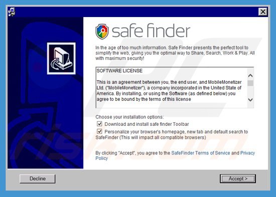Instalator porywacza przeglądarki search.safefinder.com