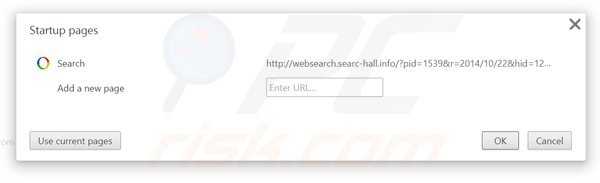 Usuwanie websearch.searc-hall.info ze strony domowej Google Chrome