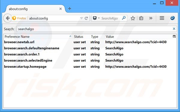 Usuwanie Searchalgo.com z domyślnej wyszukiwarki Mozilla Firefox