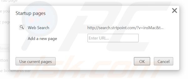 Usuwanie search.strtpoint.com ze strony domowej Google Chrome