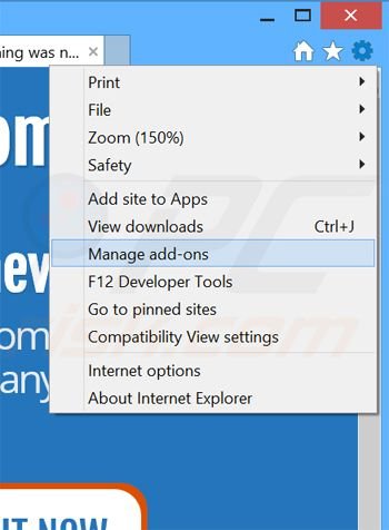 Removing Eazy Zoom ads from Internet Explorer step 1