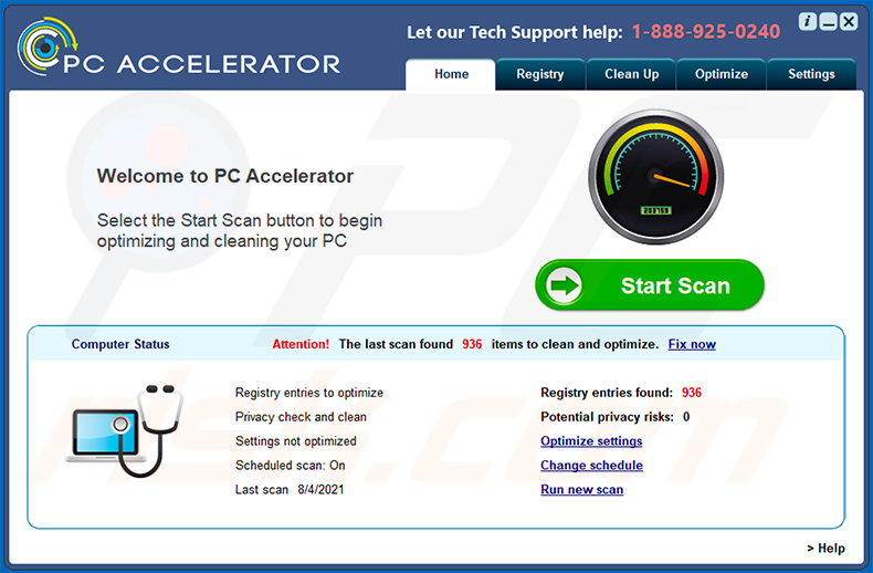 Niechciana aplikacja PC Accelerator