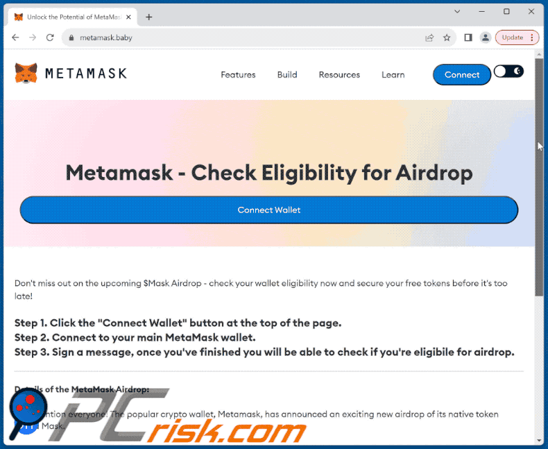 Pojawienie się oszustwa Metamask Airdrop