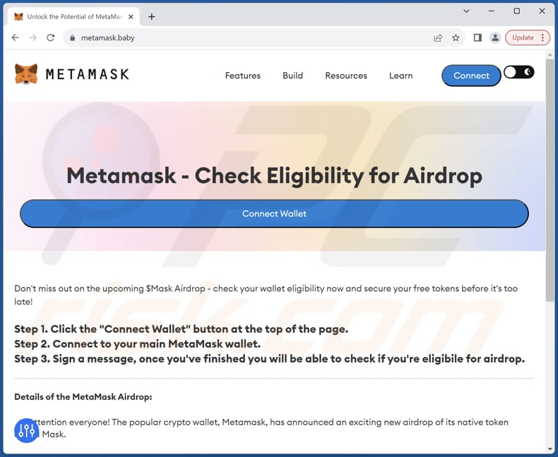 Metamask Airdrop oszustwo