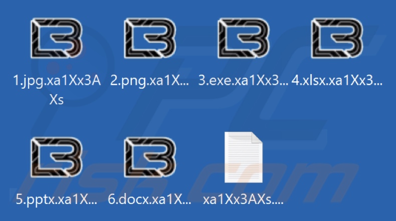 Pliki zaszyfrowane przez ransomware LockBit 4.0 (rozszerzenie .xa1Xx3AXs)