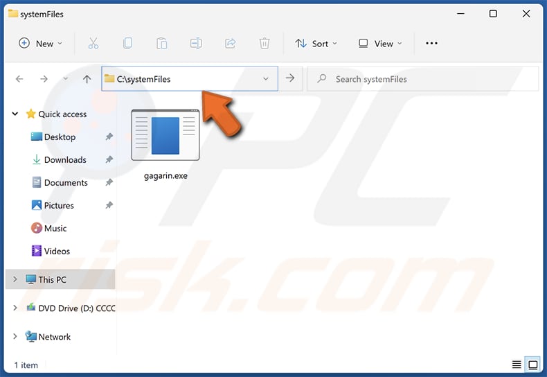 Usuń plik gagarina Activate Your McAfee Antivirus License z folderu plików systemowych