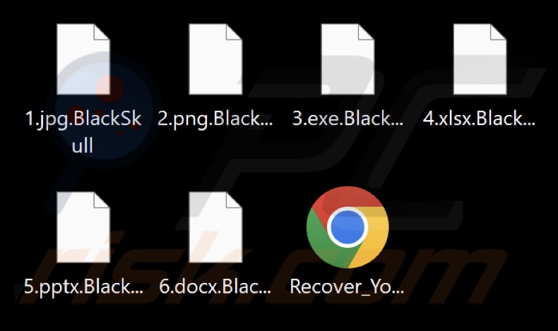 Pliki zaszyfrowane przez ransomware BlackSkull (rozszerzenie .BlackSkull)