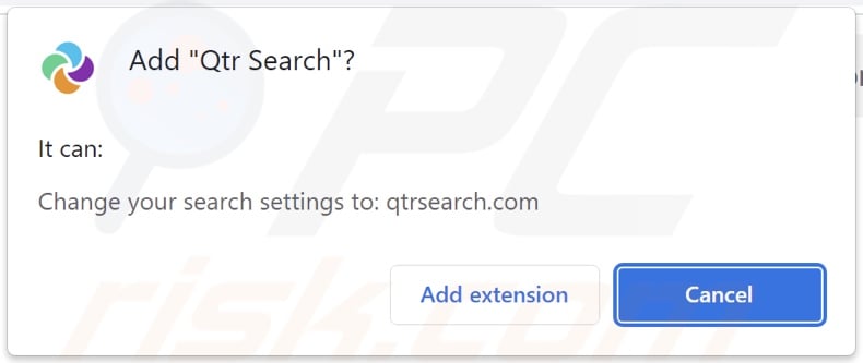 Porywacz przeglądarki Qtr Search proszący o pozwolenia