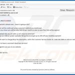 Drugi wariant oszustwa e-mailowego your free trial period is almost over