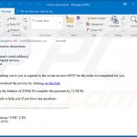 E-mail spamowy używany do rozsyłania malware Cobalt Strike, które wstrzykuje FickerStealer do systemy (przykład 4)