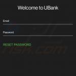 Fałszywe okno logowania do UBank wyświetlane przez malware FluBot 