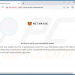 Strona phishingowa o tematyce Metamask - recover-metamask.net