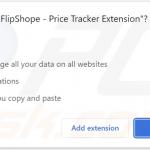 Rozszerzenie przeglądarki typu cookie stuffing proszące o różne pozwolenia (rozszerzenie FlipShope - Price Tracker)