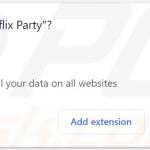 Rozszerzenie przeglądarki typu cookie stuffing proszące o różne pozwolenia (Netflix Party)