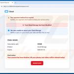 Cloud Subscription Paused fałszywa strona ostrzegawcza magazynu w chmurze