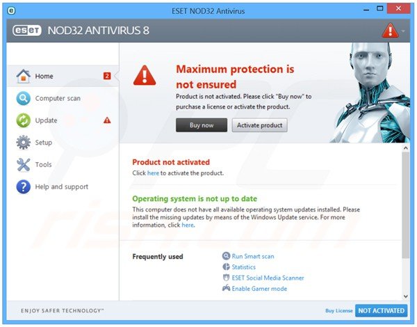 ESET NOD32 Antivirus 8 main window