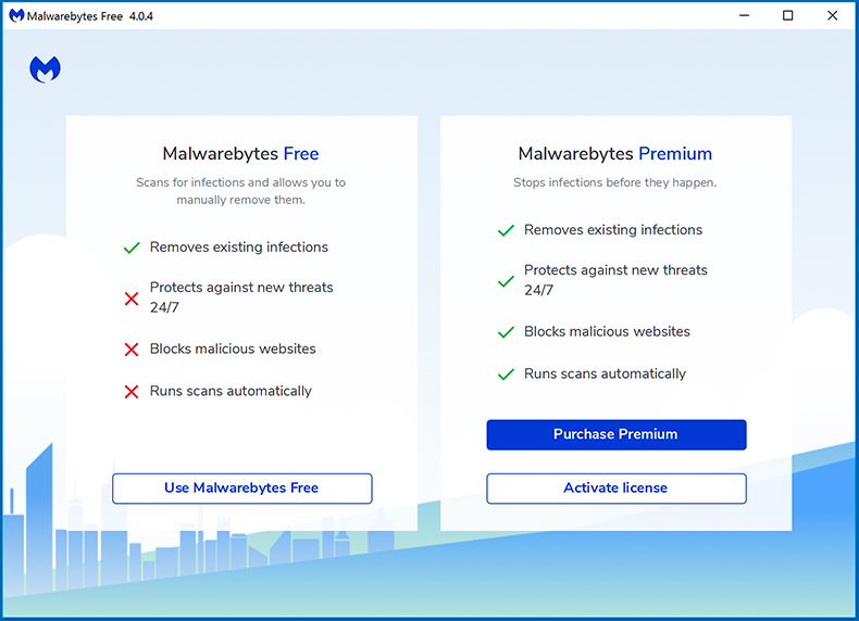 Malwarebytes 4.0 Free and Premium versions