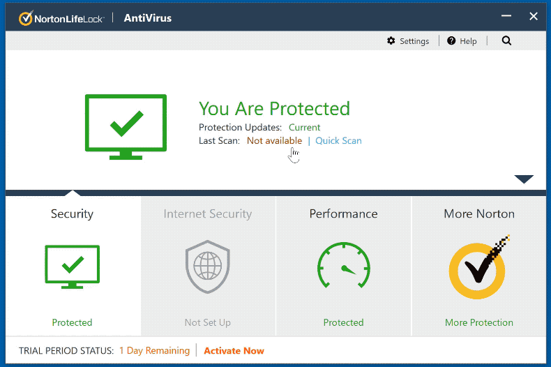 Wygląd Norton AntiVirus Plus (GIF)