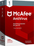 Pudełko McAfee AntiVirus Plus