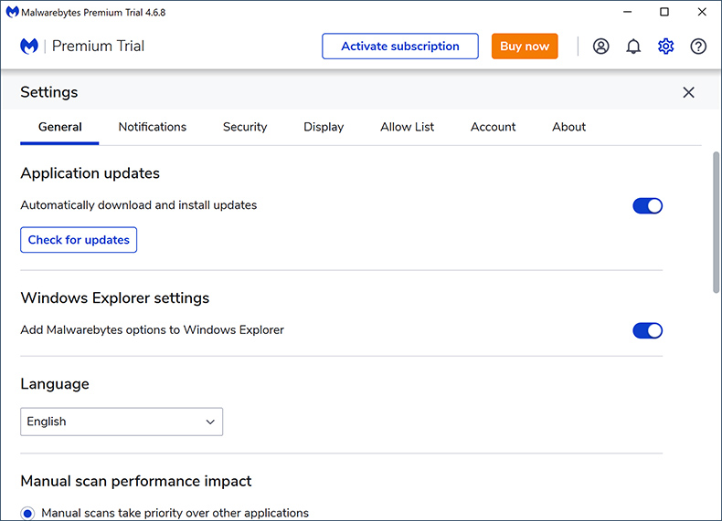 Ustawienia Malwarebytes Premium 2024