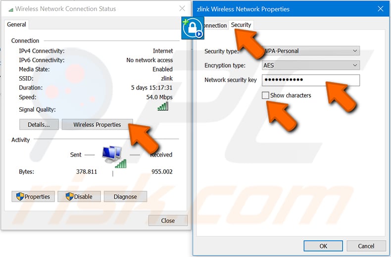 znajdź swoje hasło do Wi-Fi na komputerze z systemem Windows w systemie Windows 10 krok 4