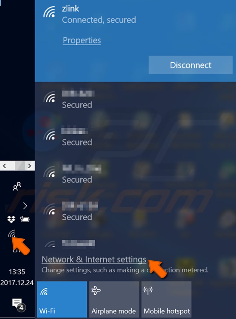 znajdź swoje hasło do Wi-Fi na komputerze z systemem Windows w systemie Windows 10 krok 1 
