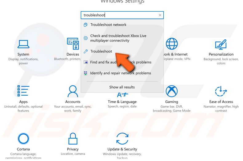 uruchom narzędzie do rozwiązywania problemów z systemem Windows, krok 1 