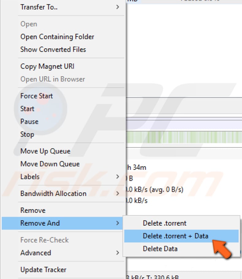 usuń torrent krok 1 