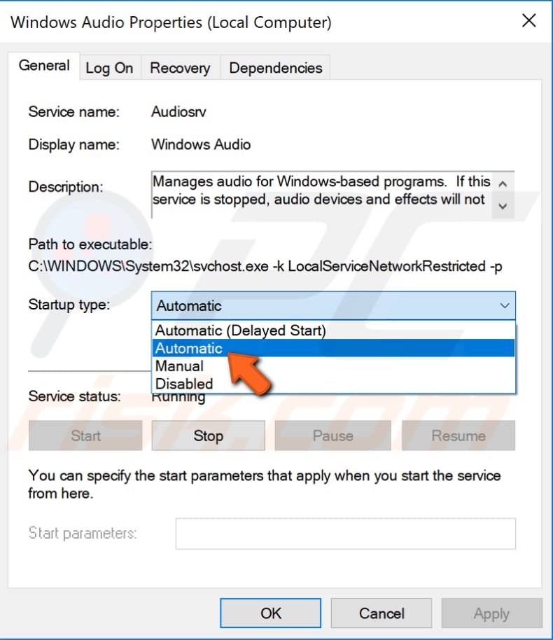 uruchom ponownie usługę audio systemu Windows, krok 3