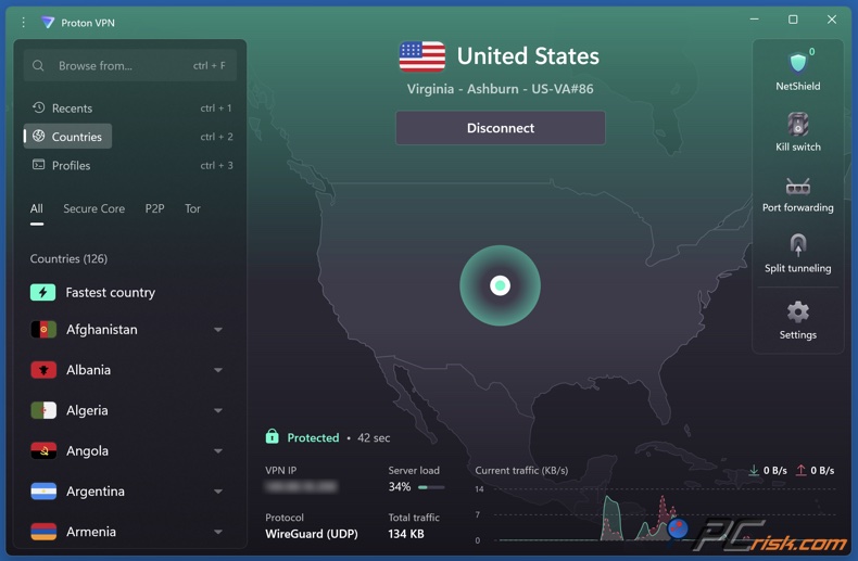 Panel Proton VPN dla Windows