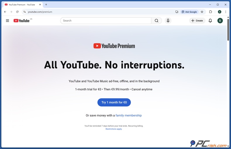 Strona główna YouTube Premium