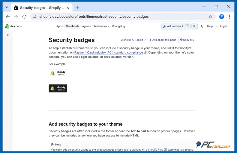 Odznaka Shopify Secure