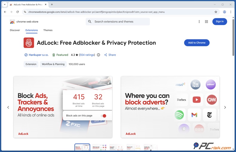 AdLock extension